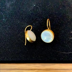 Mother of Pearl book golden framed earrings